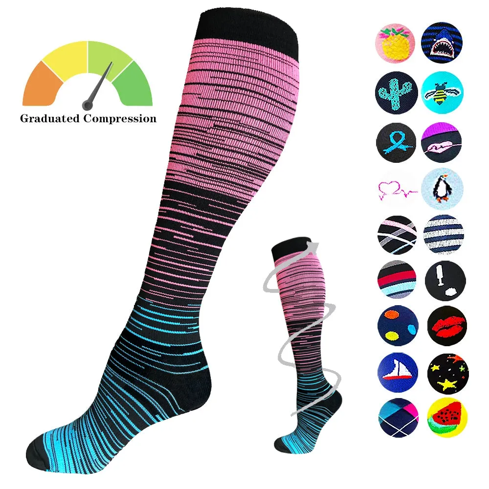1-Pair Gradient Compression Socks ( 15-20MMHG) | Actinput