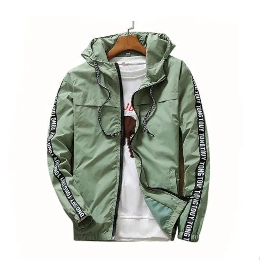 100% High bomber jacket Men Jacket ,Men Causal Hooded Jacket,Men Thin Windbreaker Zipper Coats Outwear