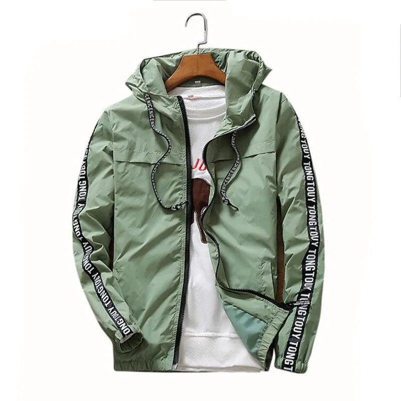 100% High bomber jacket Men Jacket ,Men Causal Hooded Jacket,Men Thin Windbreaker Zipper Coats Outwear