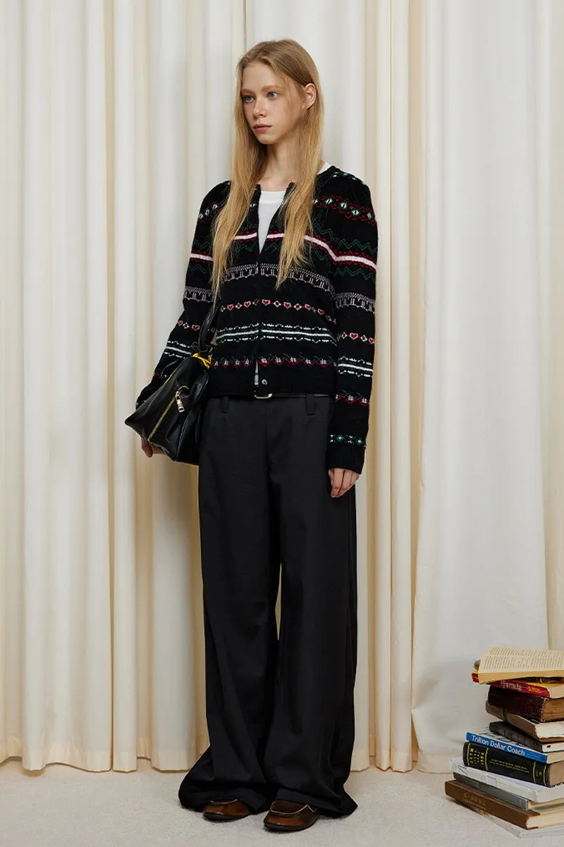 100% Wool Nordic Knit Cardigan