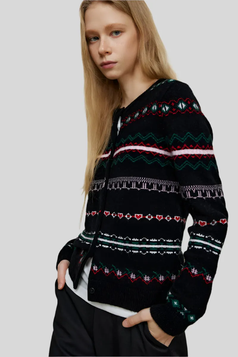 100% Wool Nordic Knit Cardigan
