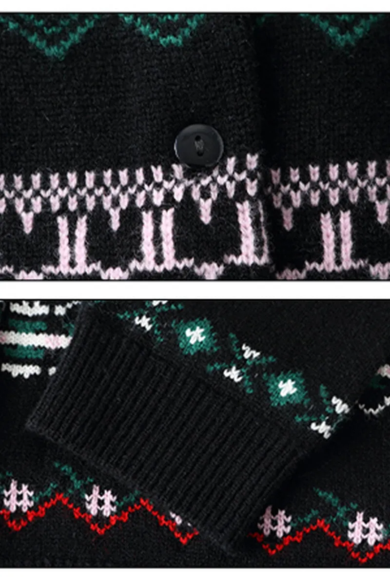 100% Wool Nordic Knit Cardigan