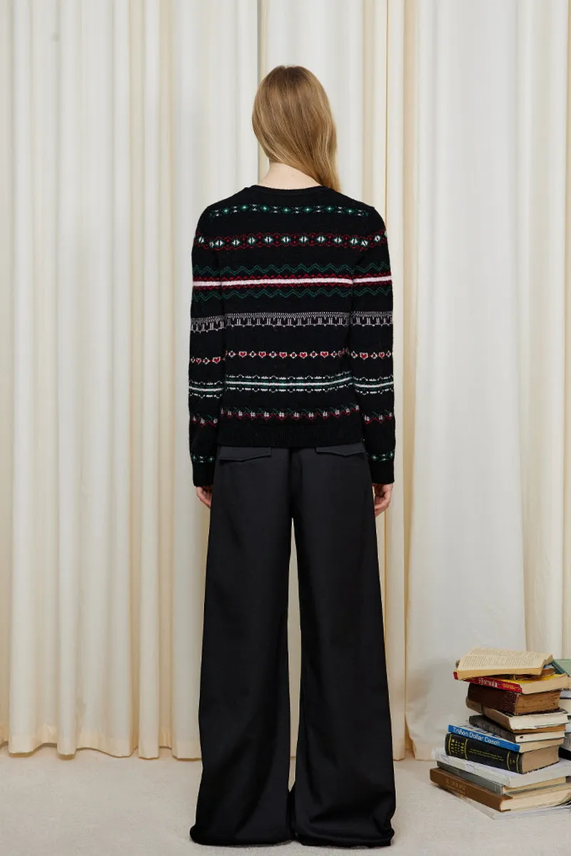 100% Wool Nordic Knit Cardigan
