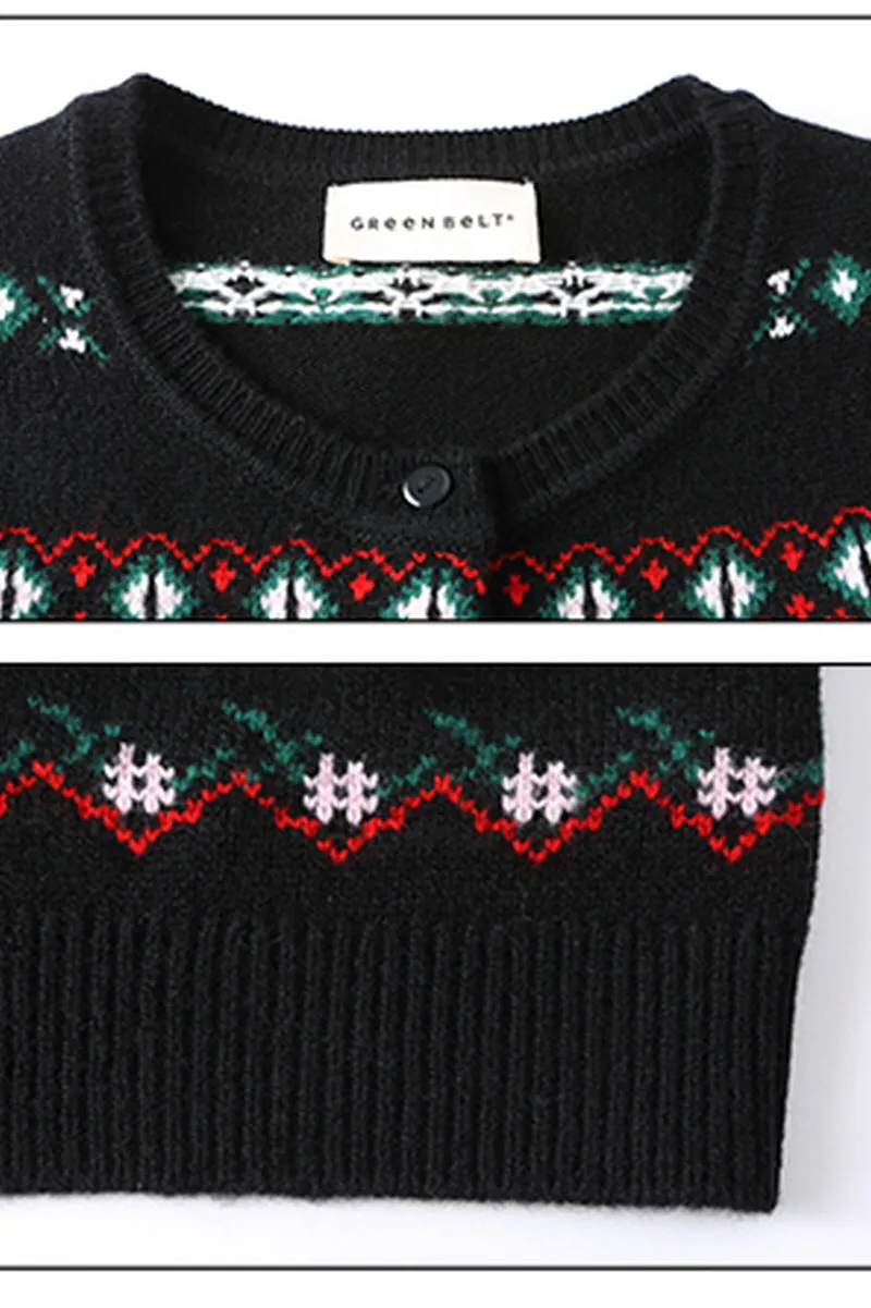 100% Wool Nordic Knit Cardigan