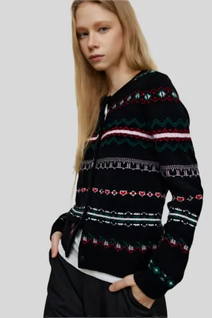 100% Wool Nordic Knit Cardigan
