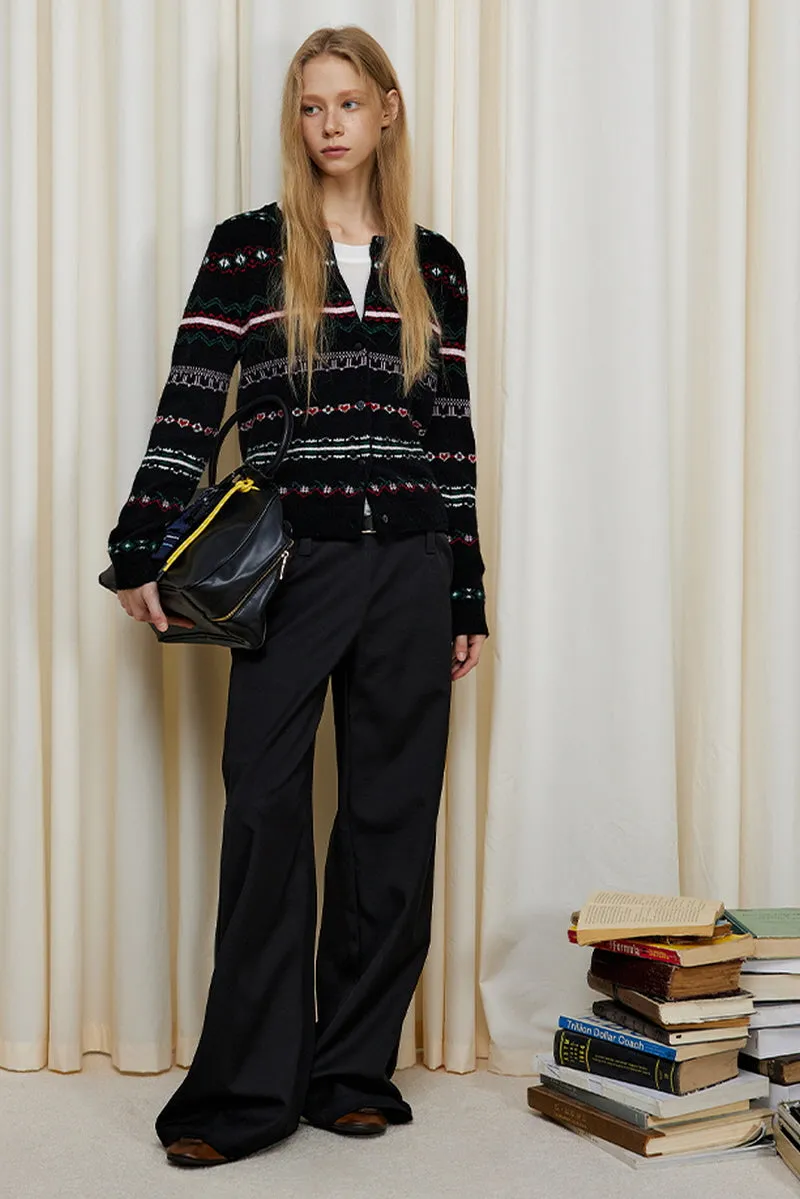 100% Wool Nordic Knit Cardigan