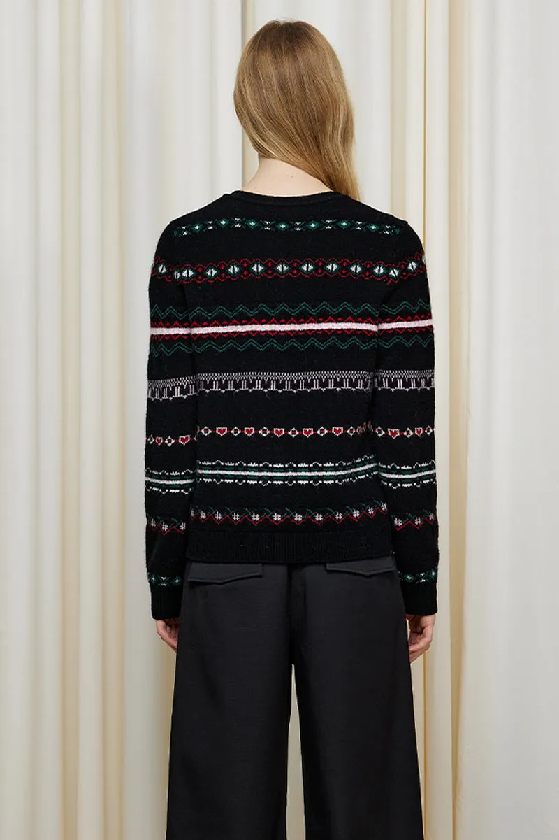 100% Wool Nordic Knit Cardigan