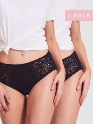 2 Pack Daily Essentials Stretch Lace & Cotton Full Brief (219)
