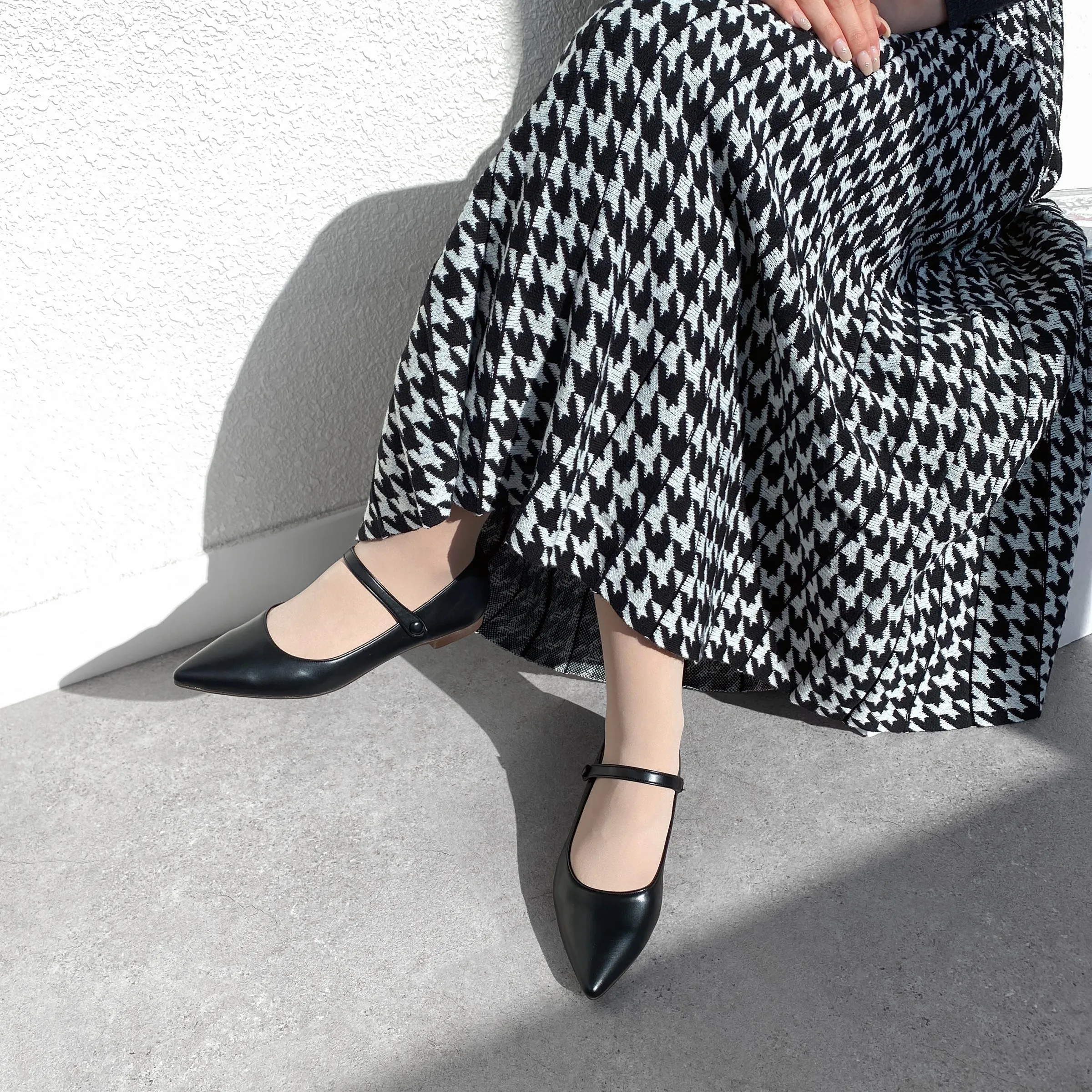 20%OFF: 2024SS: Mary Jane Strap Flat Shoes (4802) Black