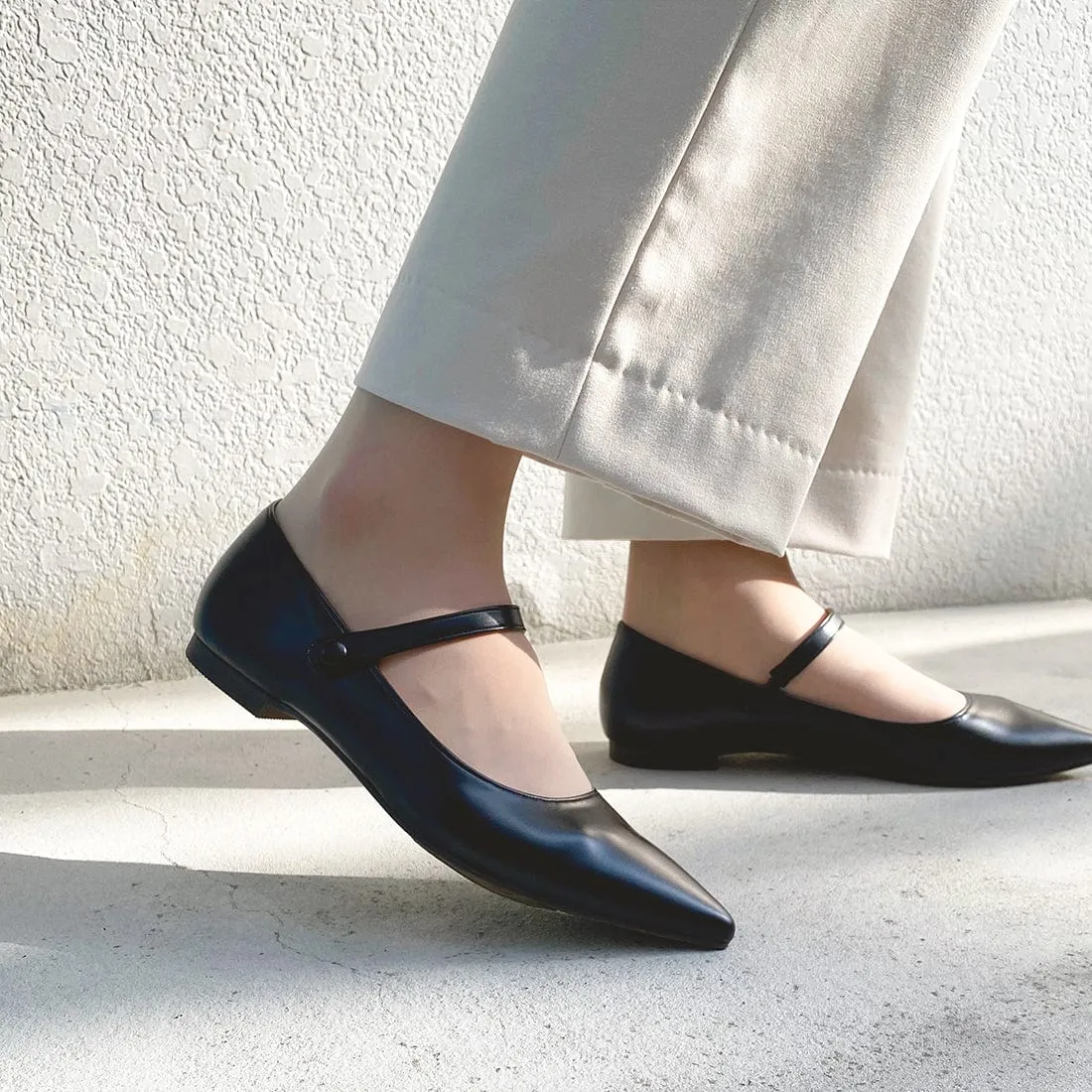 20%OFF: 2024SS: Mary Jane Strap Flat Shoes (4802) Black