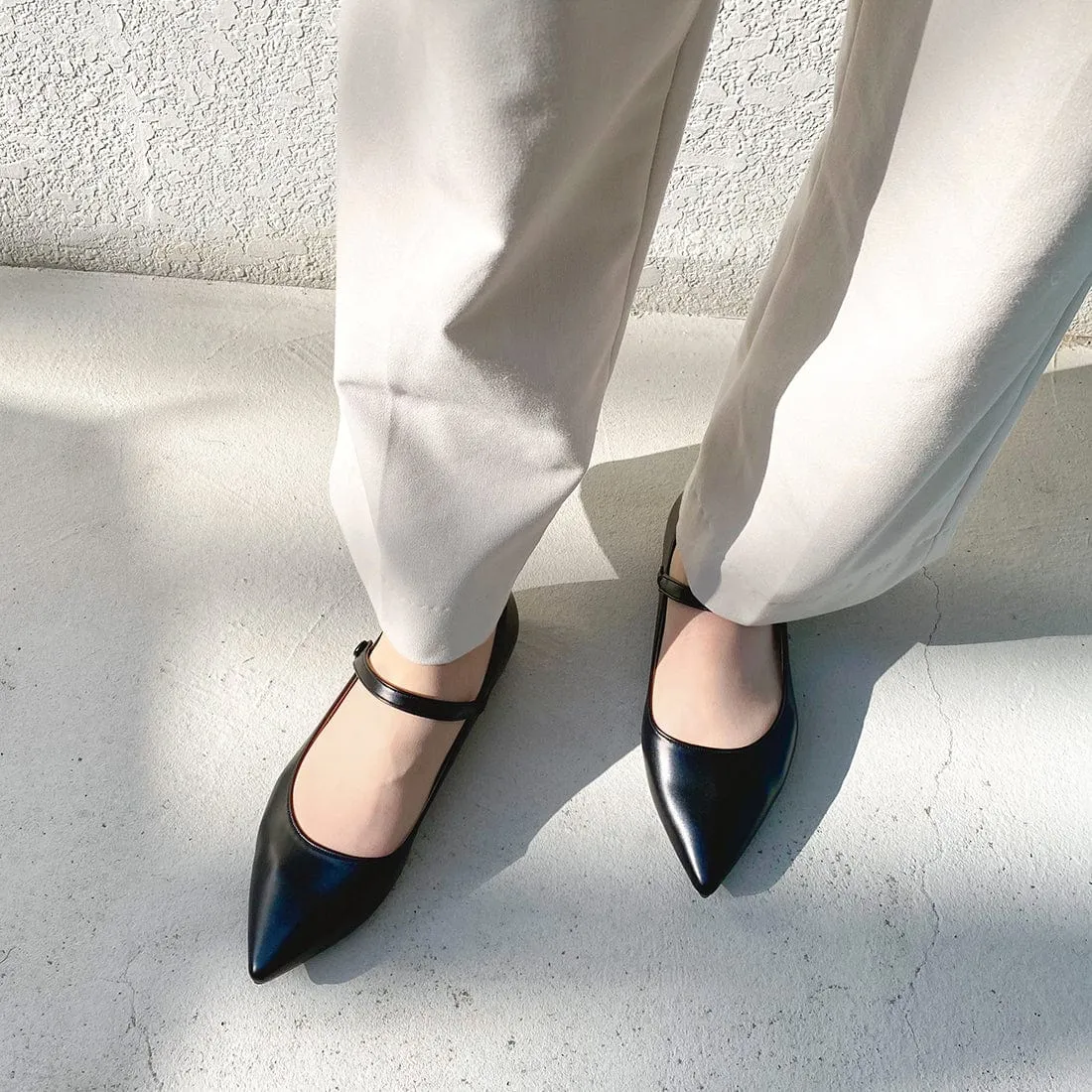 20%OFF: 2024SS: Mary Jane Strap Flat Shoes (4802) Black