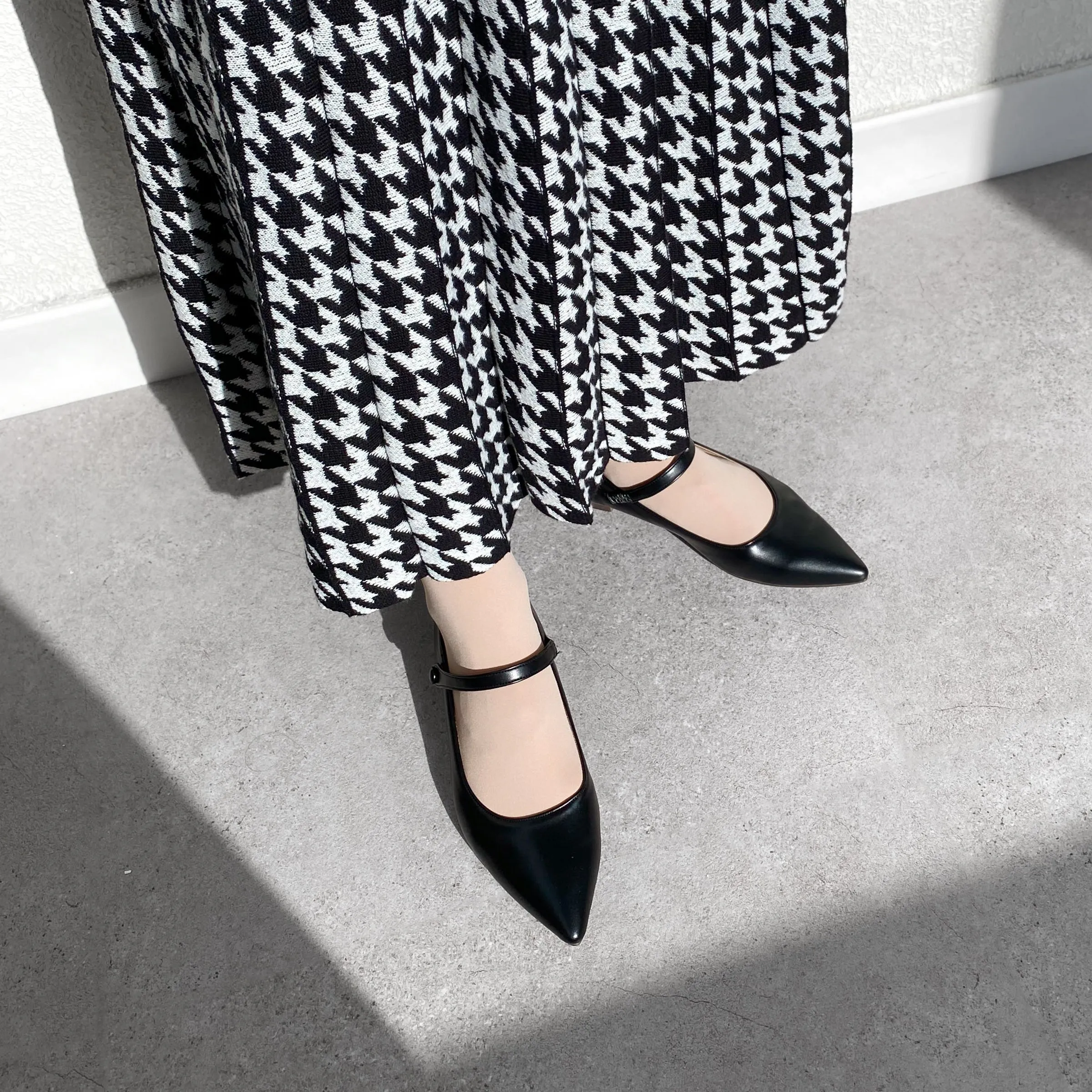 20%OFF: 2024SS: Mary Jane Strap Flat Shoes (4802) Black