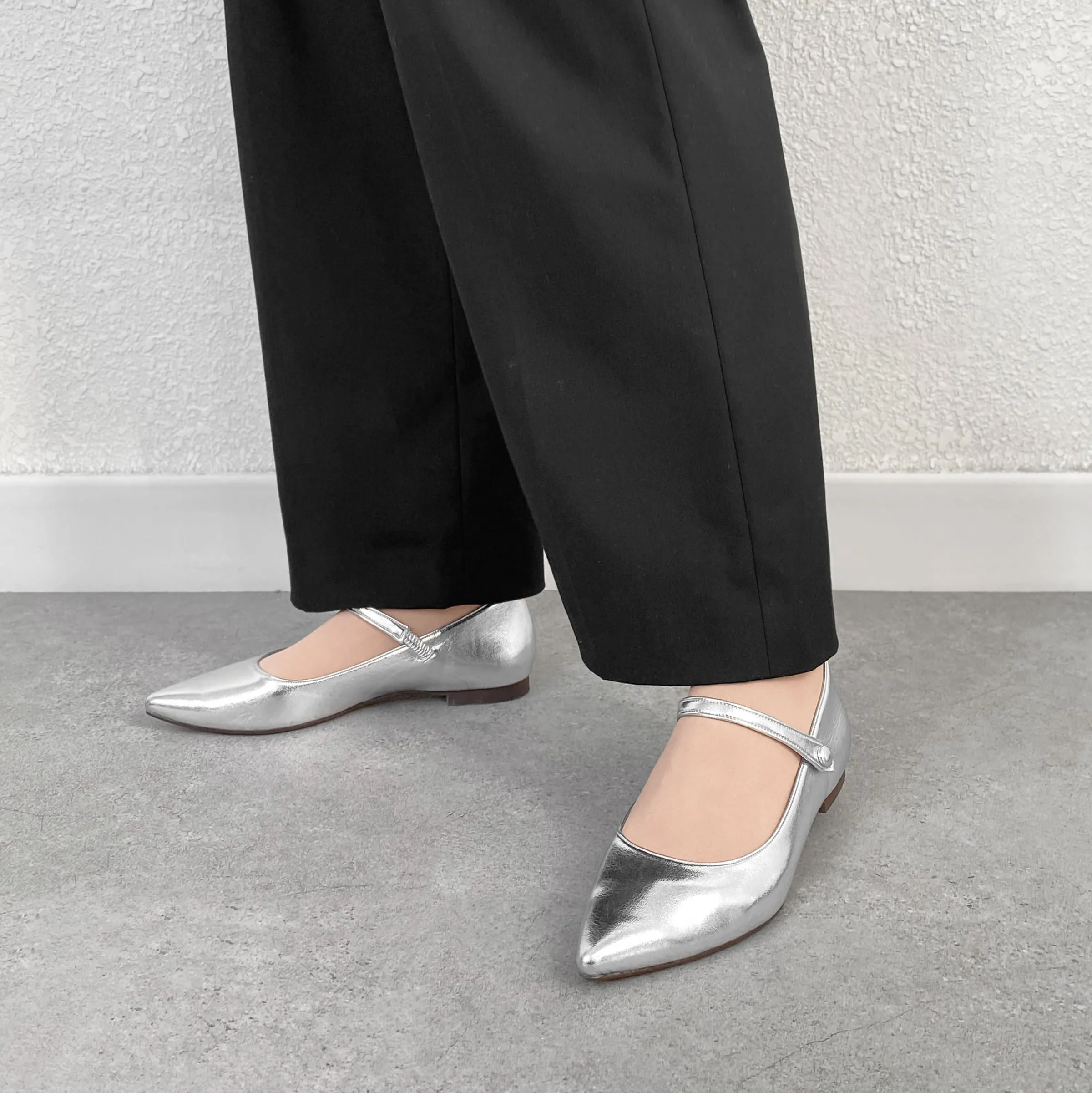20%OFF: 2024SS: Mary Jane Strap Flat Shoes (4802) Silver