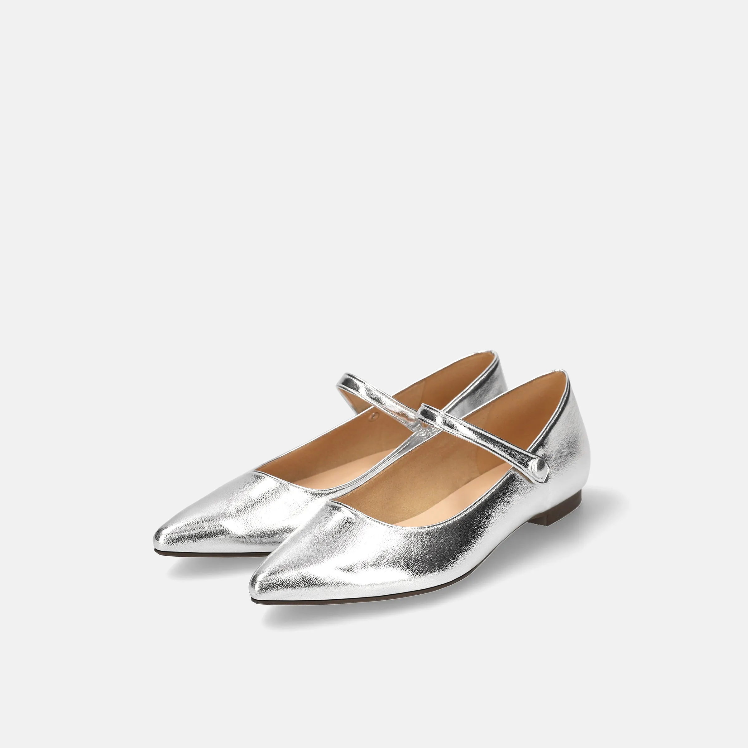 20%OFF: 2024SS: Mary Jane Strap Flat Shoes (4802) Silver