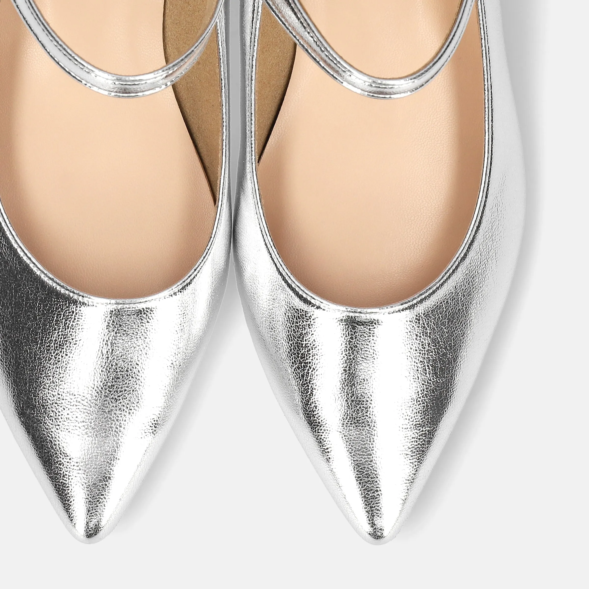 20%OFF: 2024SS: Mary Jane Strap Flat Shoes (4802) Silver