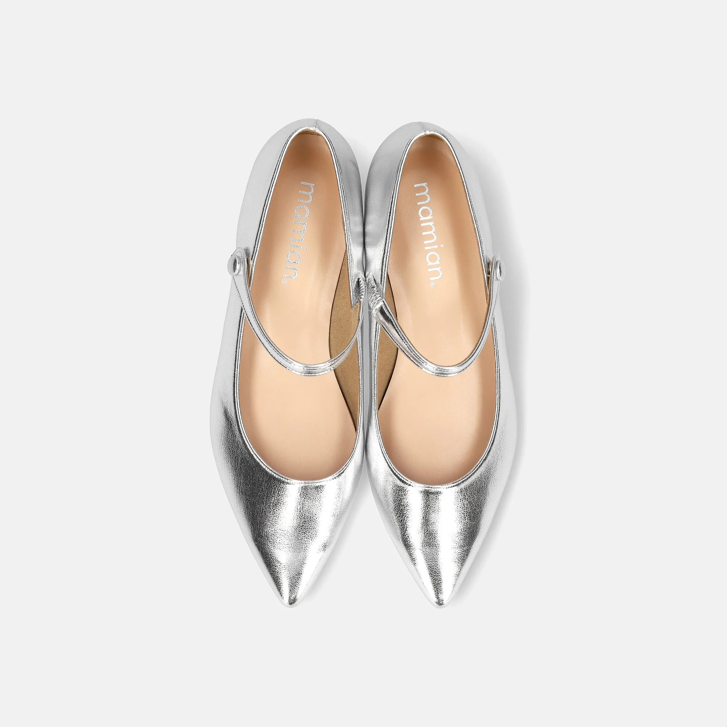 20%OFF: 2024SS: Mary Jane Strap Flat Shoes (4802) Silver