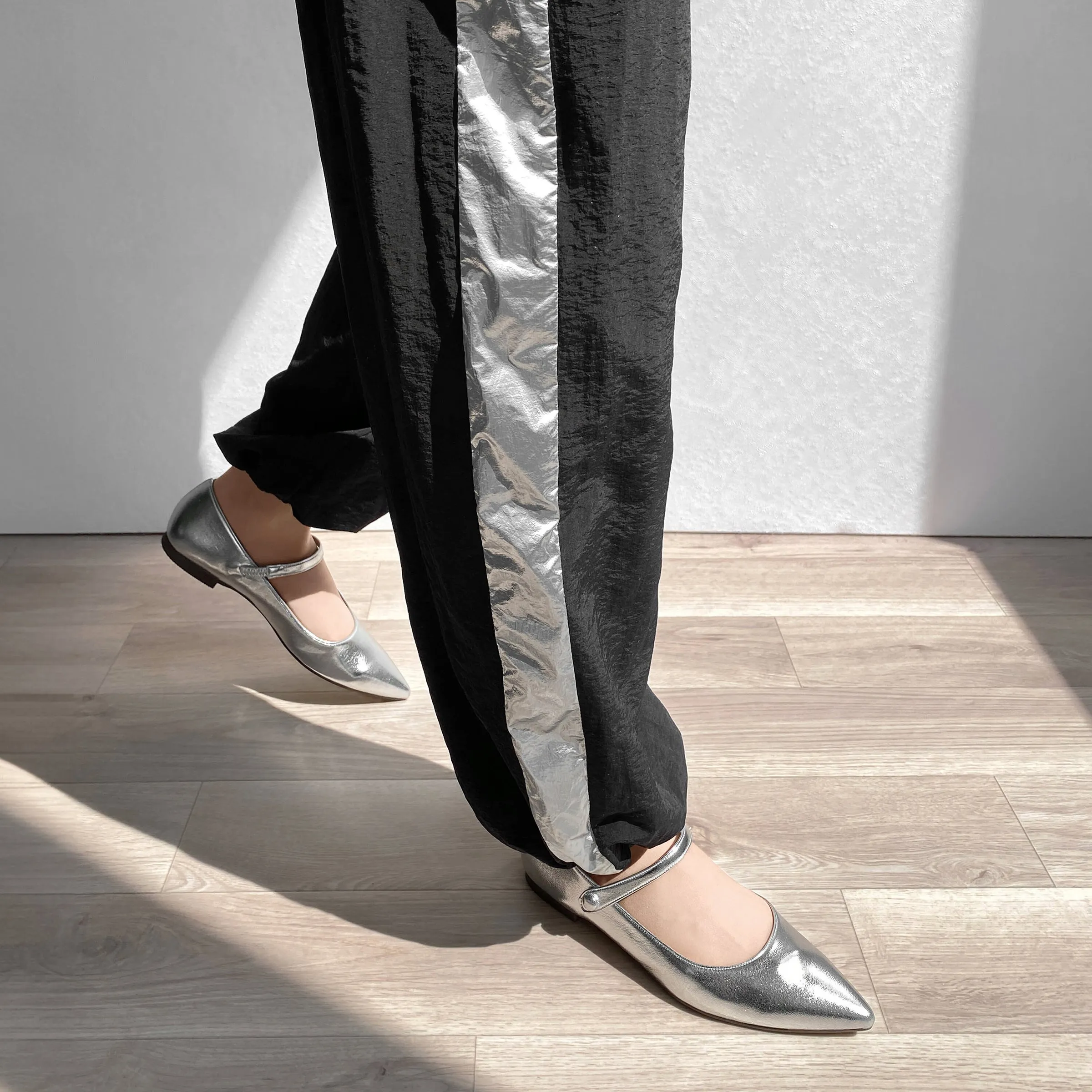 20%OFF: 2024SS: Mary Jane Strap Flat Shoes (4802) Silver