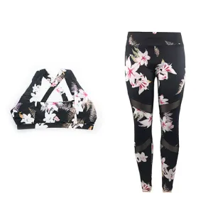 2Pcs Floral yoga sets