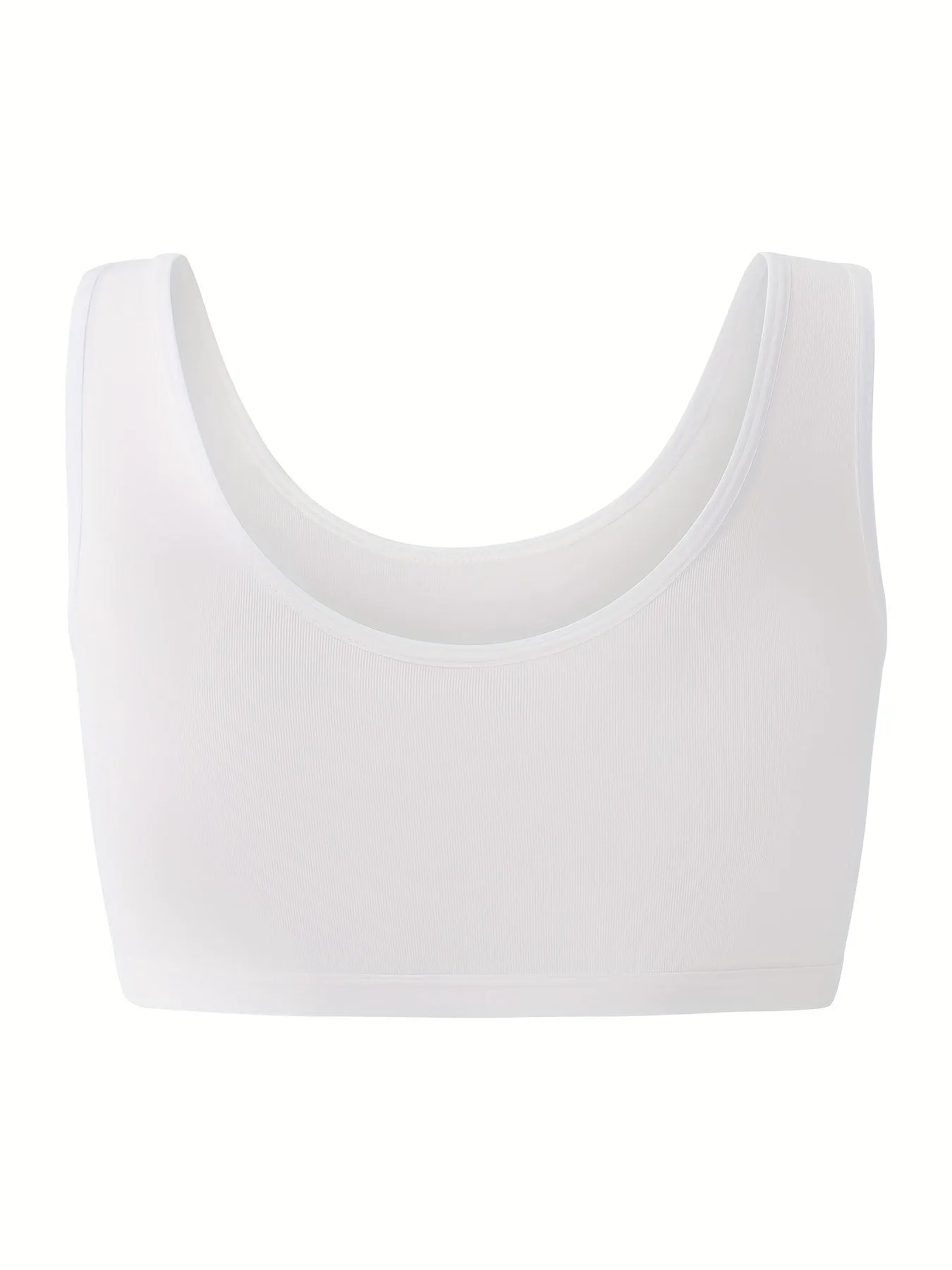 4-piece girls' underwear, 9-15 years old, solid color basic fixed cup, comfortable and breathable, without steel ring wide shoulder strap
