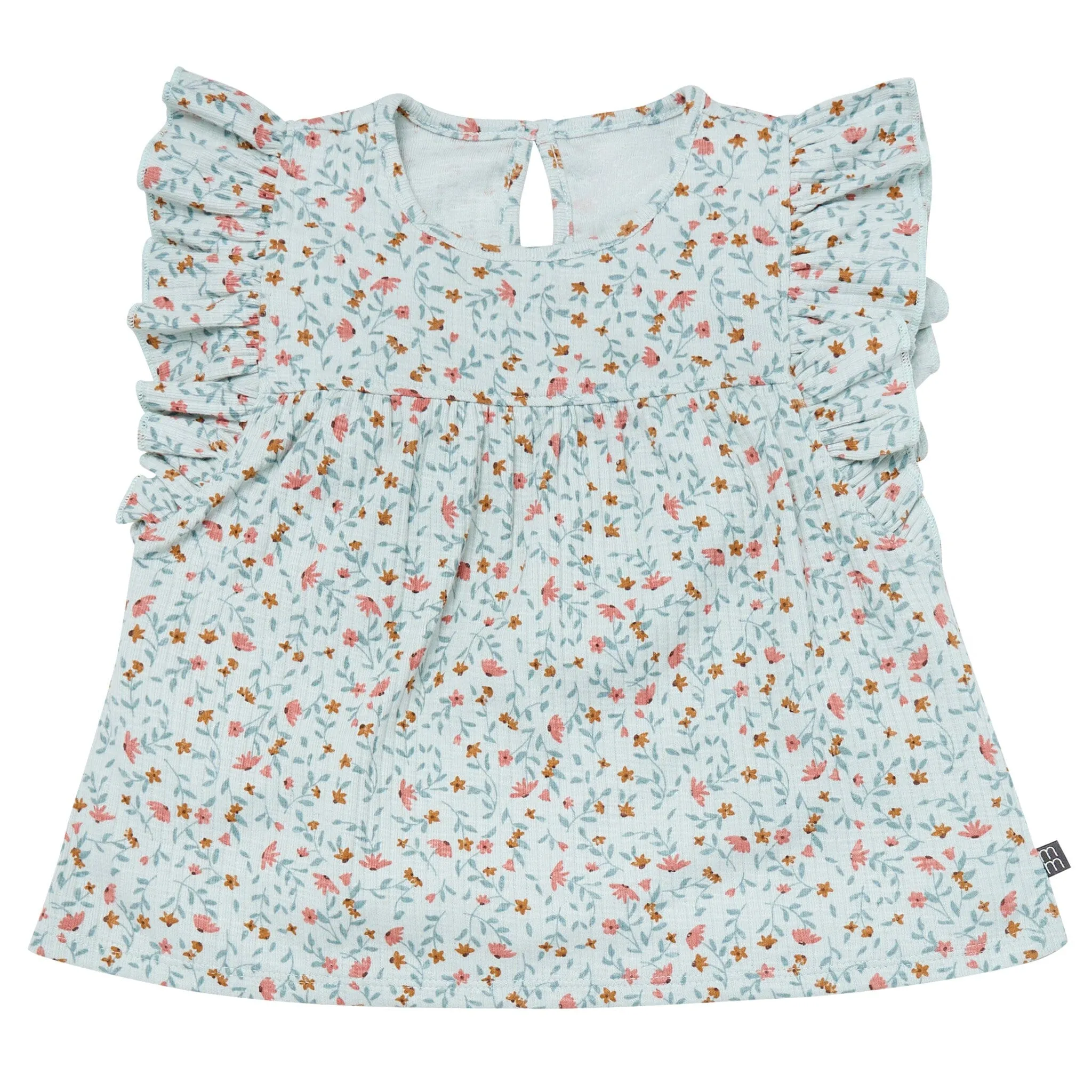 4-Piece Infant & Toddler Girls Vine Floral Flutter Sleeve Tops and Shorts Set