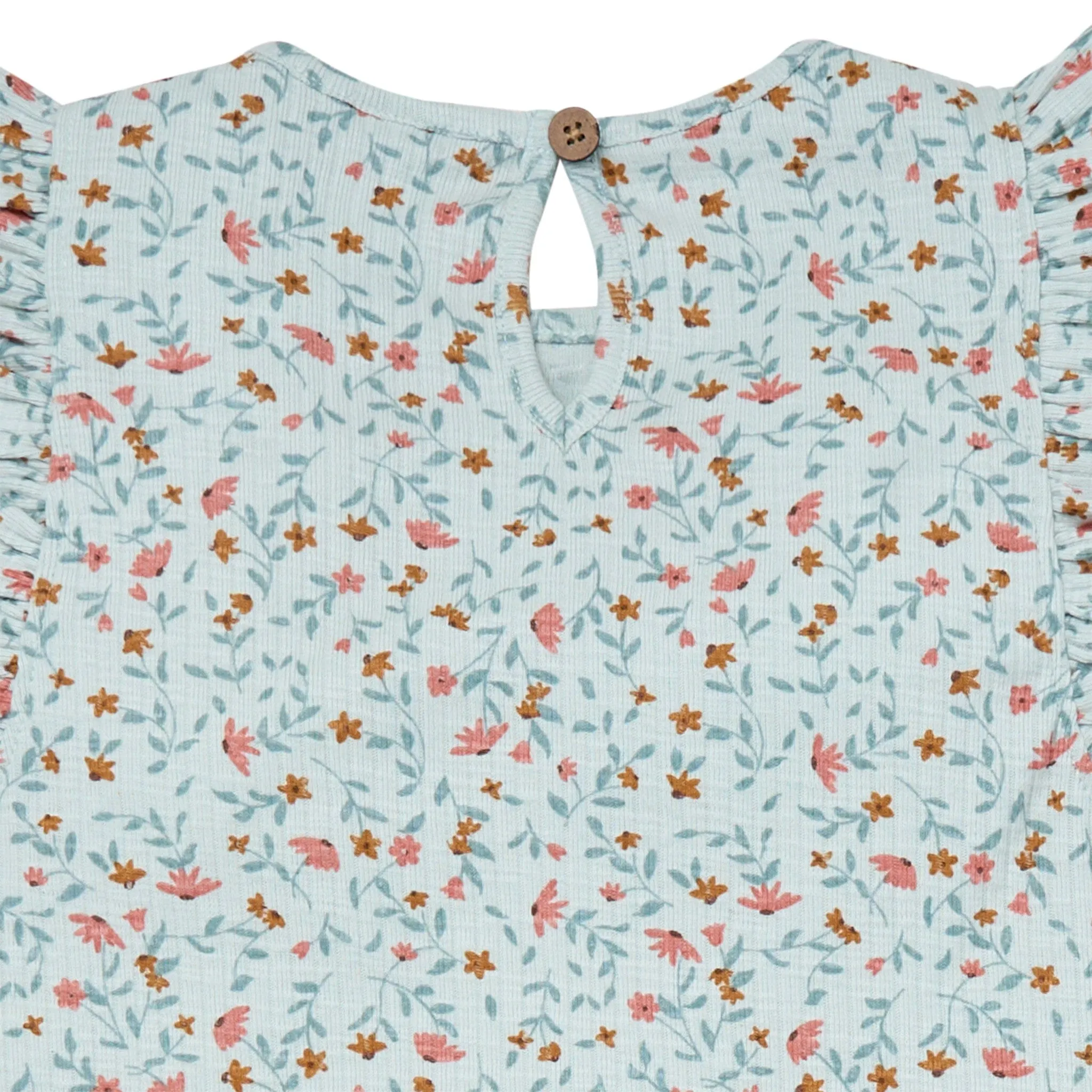 4-Piece Infant & Toddler Girls Vine Floral Flutter Sleeve Tops and Shorts Set