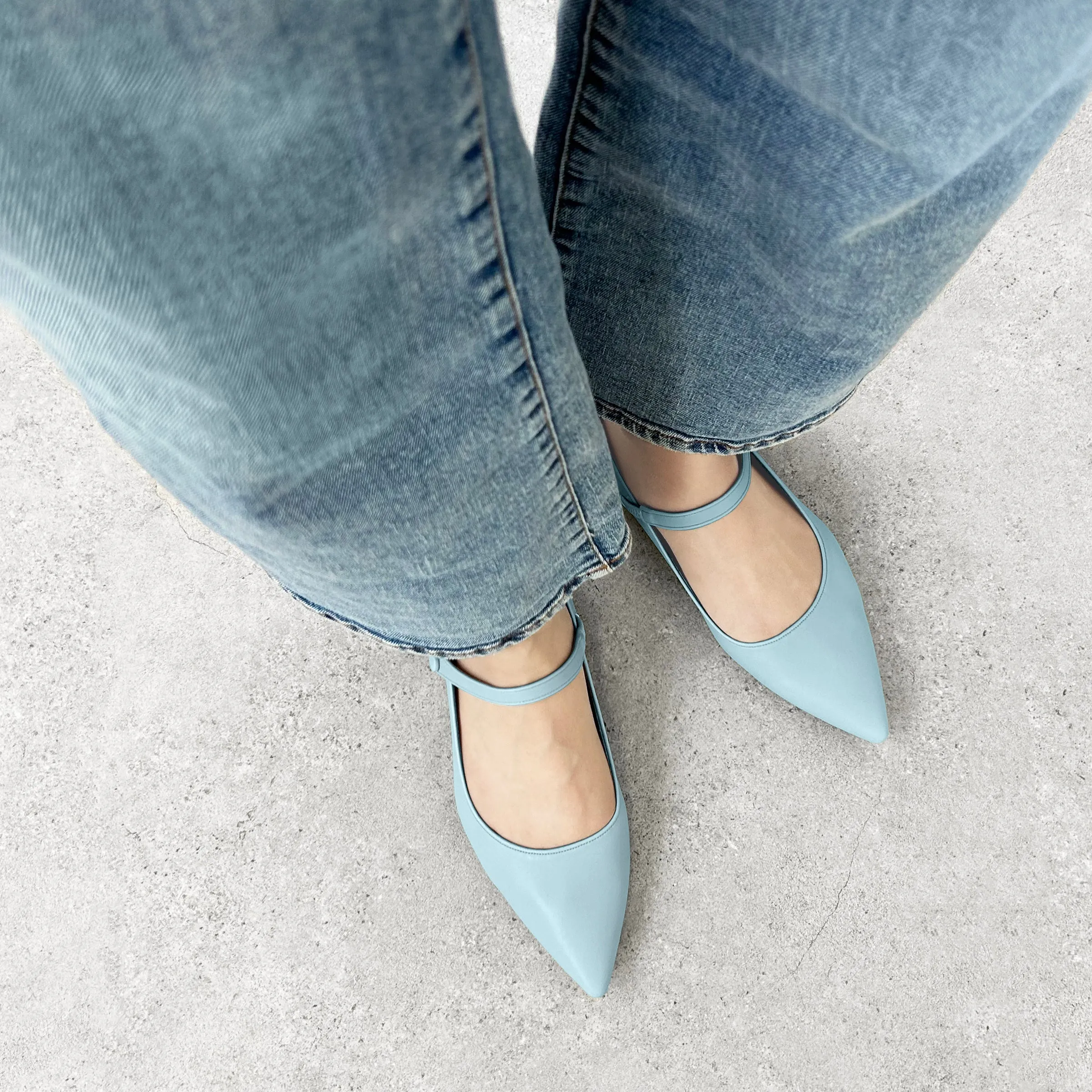 50% OFF: Mary Jane Strap Flat Shoes (4802) Blue Gray