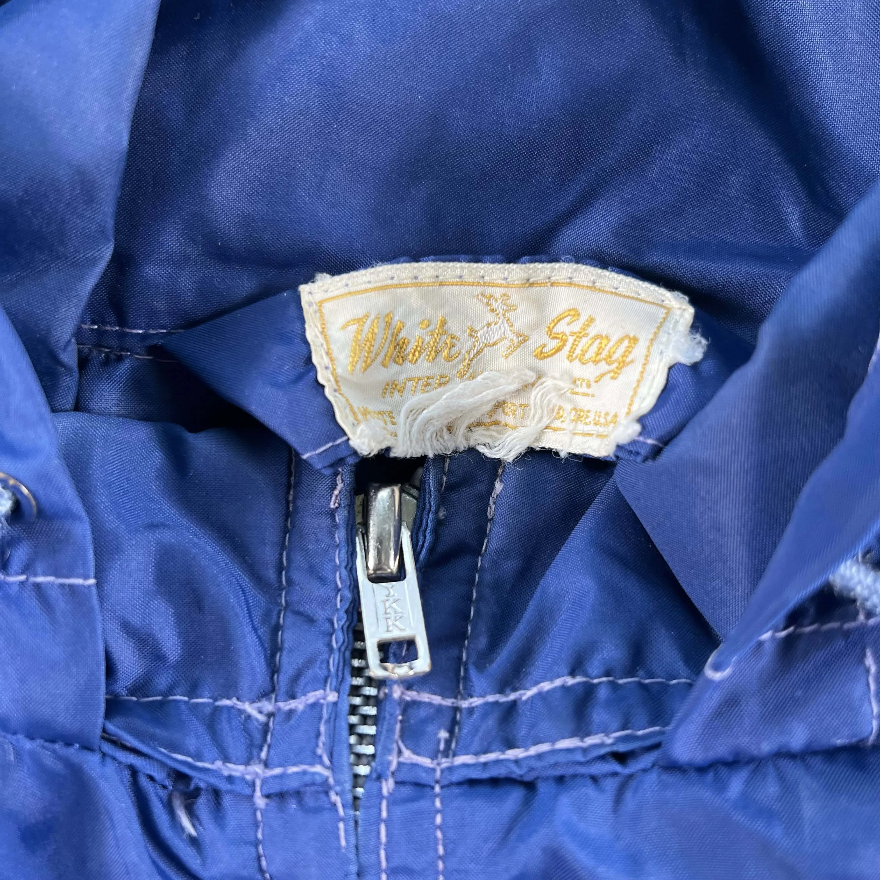 70s White Stag Hooded Rain Jacket- S