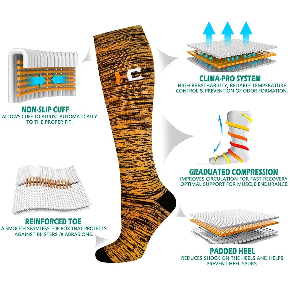 8-Pairs HC-Letter Compression Socks for Man and Woman (20-30 mmHG）| ACTINPUT