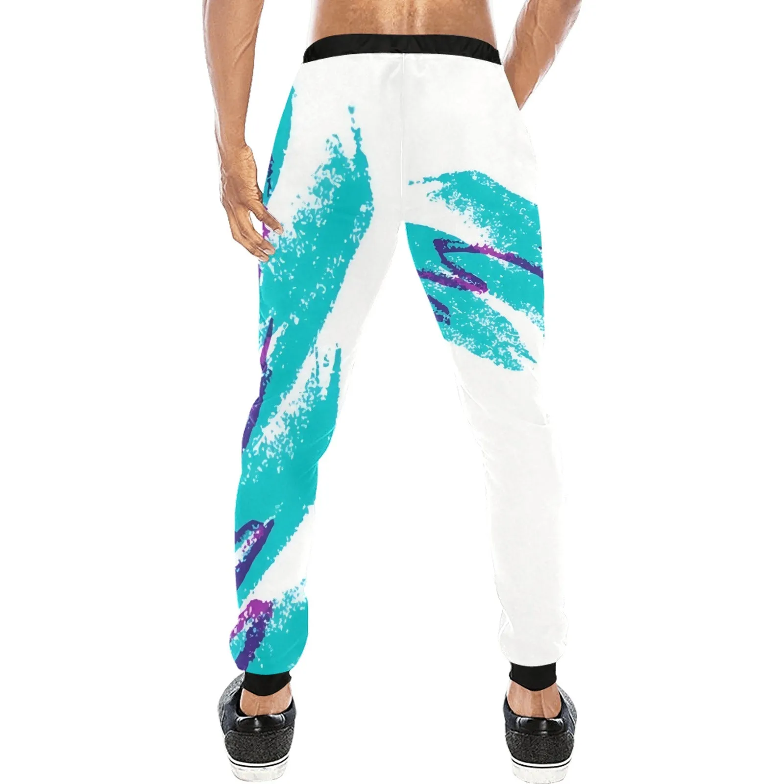 90s Jazz Solo Paper Cup Pattern Casual Joggers