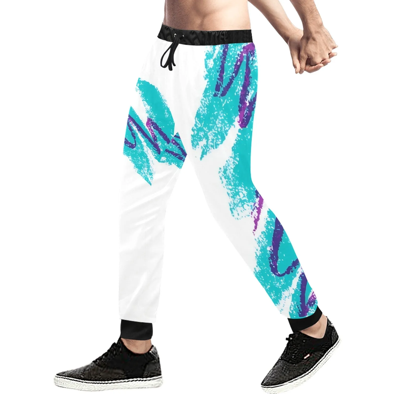 90s Jazz Solo Paper Cup Pattern Casual Joggers