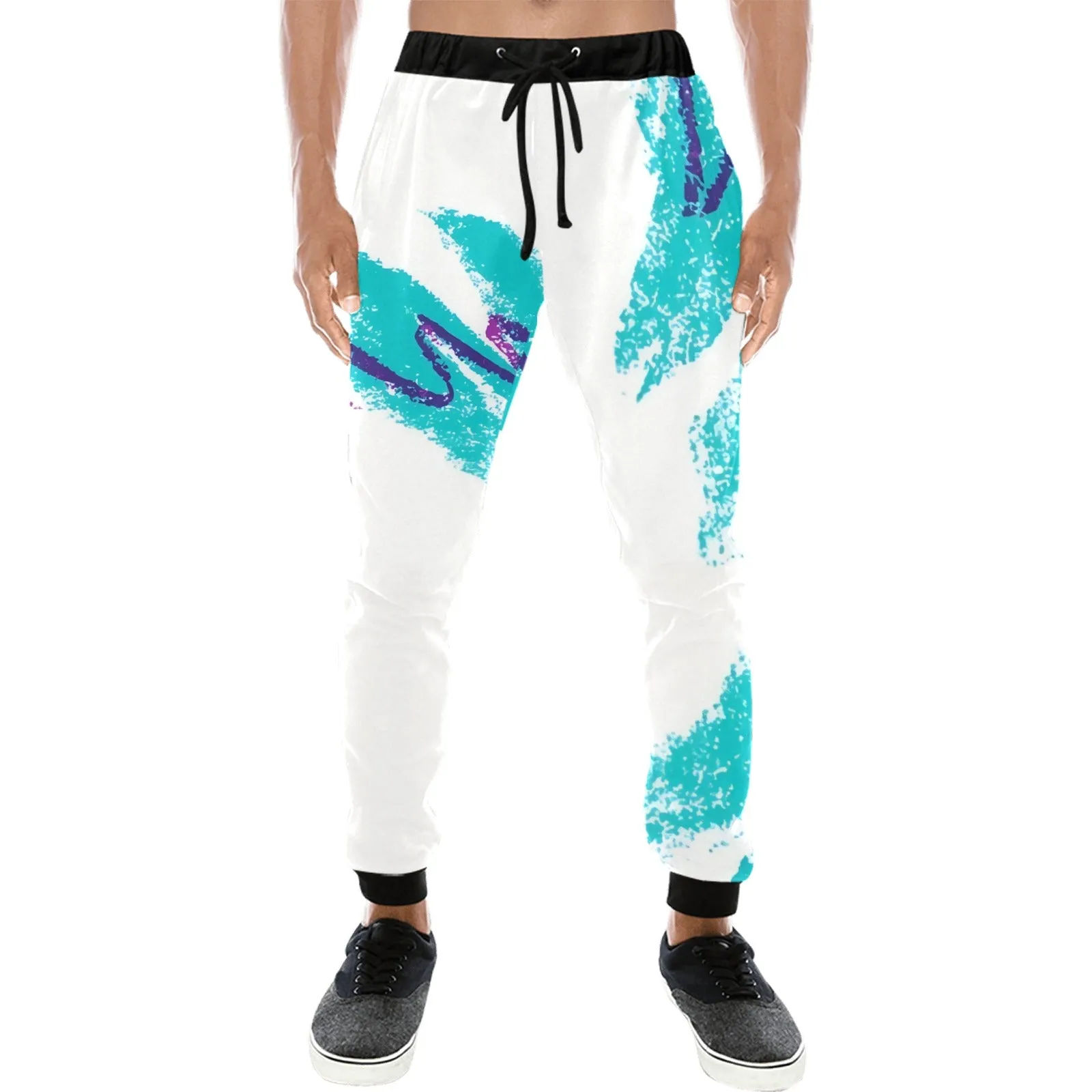 90s Jazz Solo Paper Cup Pattern Casual Joggers
