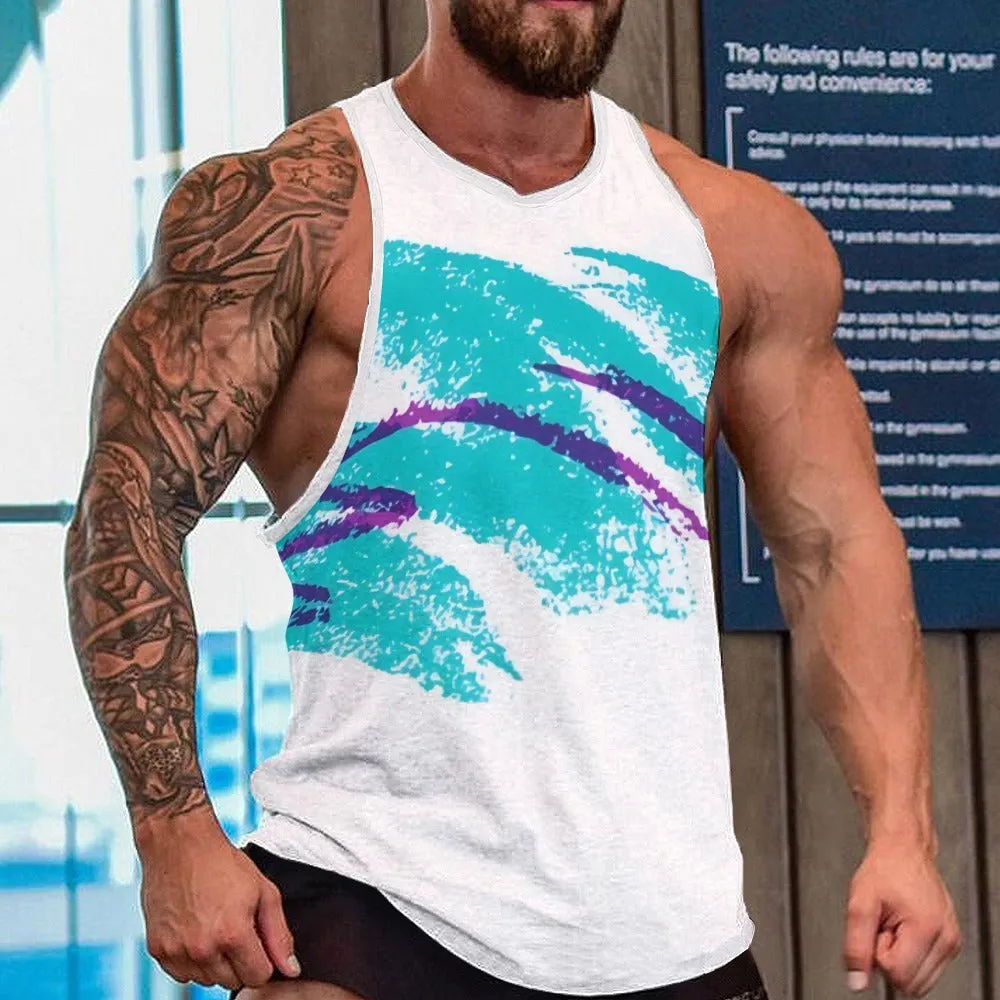90s Jazz Solo Paper Cup Pattern Men's Tank Top
