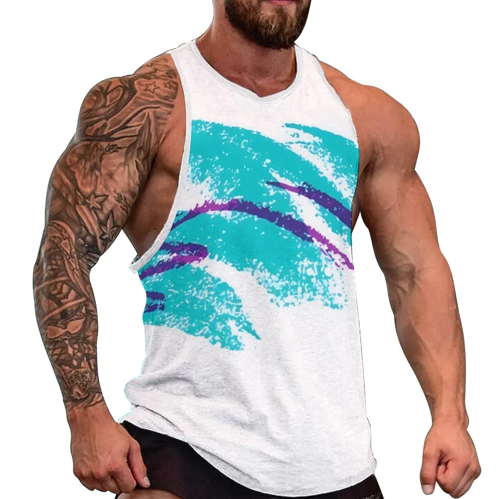 90s Jazz Solo Paper Cup Pattern Men's Tank Top