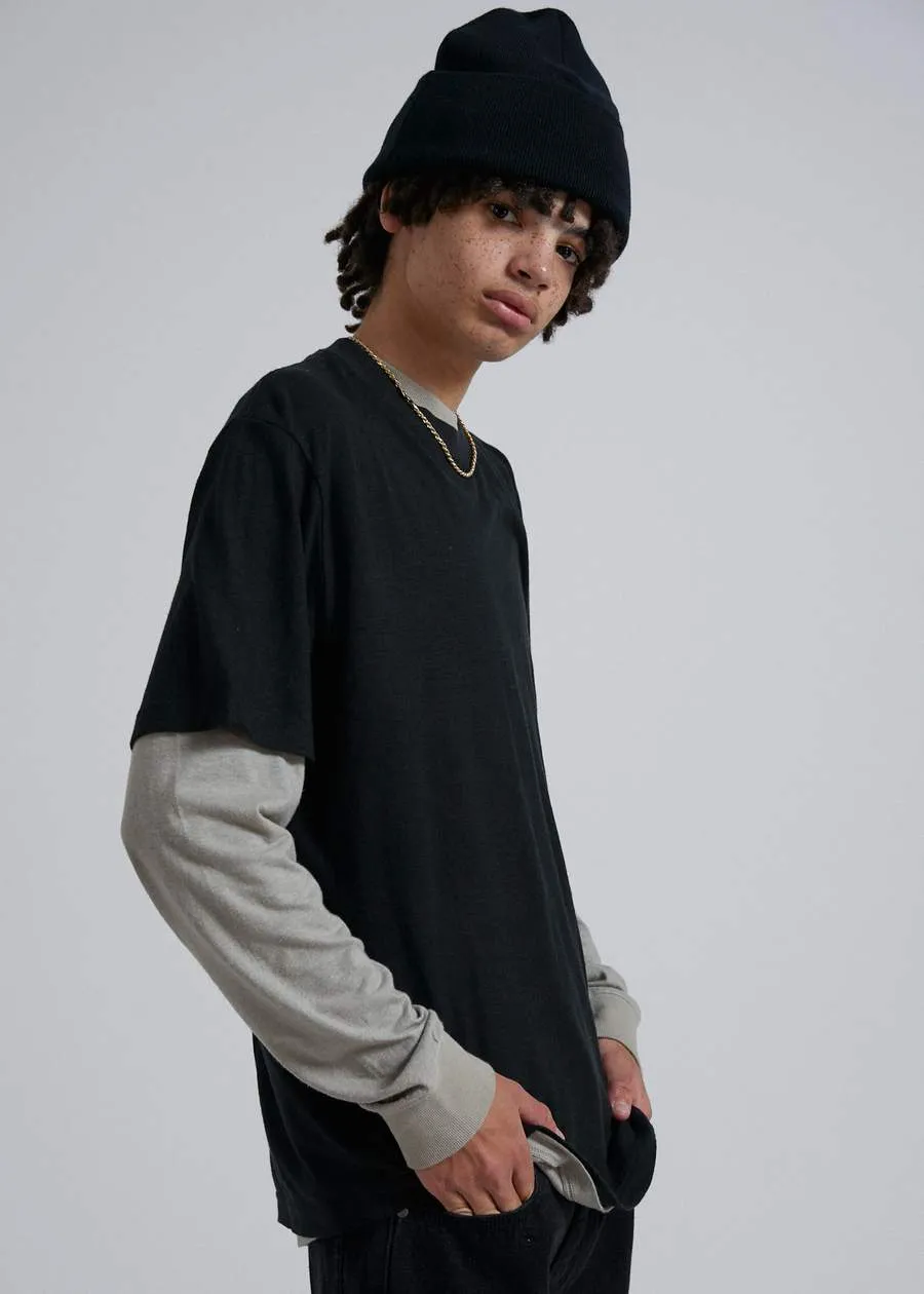 AFENDS CLASSIC HEMP RETRO FIT TEE BLACK