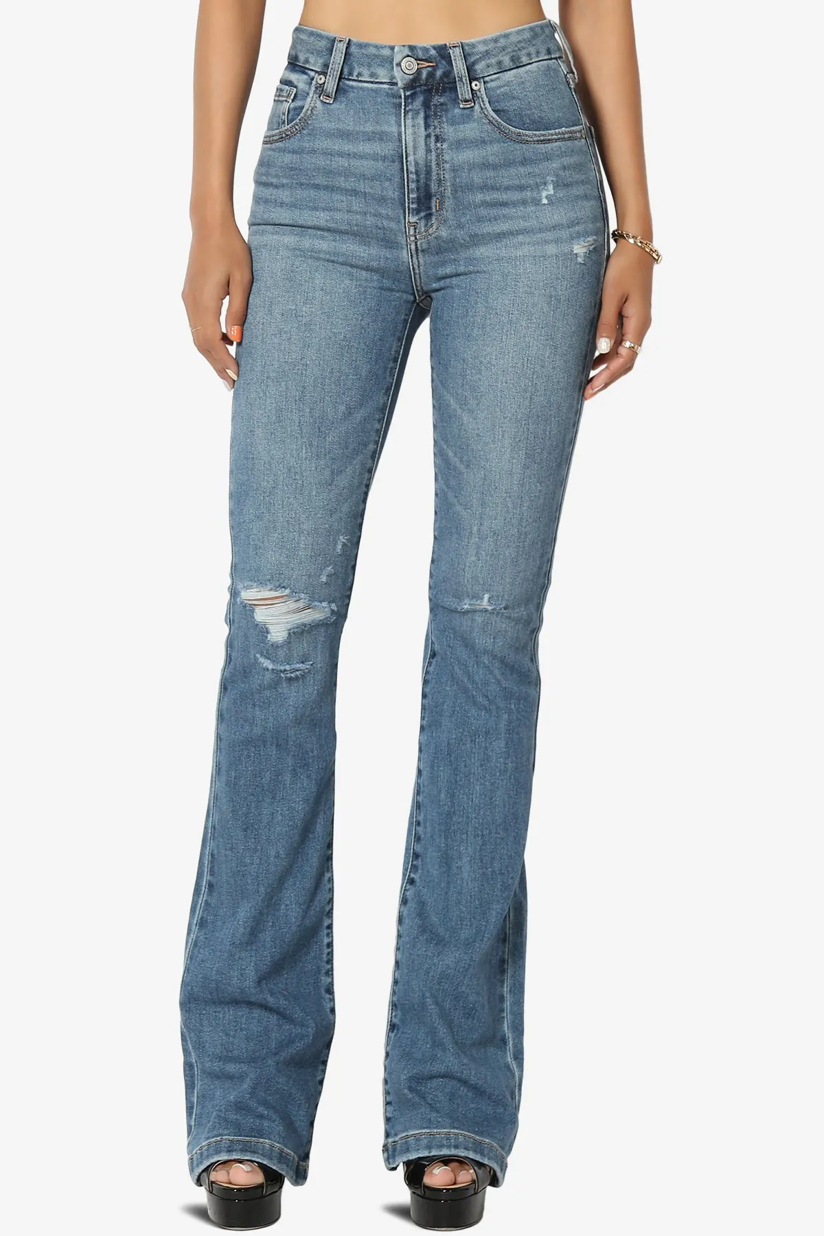 Aliyah Super High Rise Flare Jeans in LIVLY