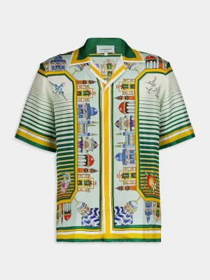 All-Over Graphic-Print Silk Shirt