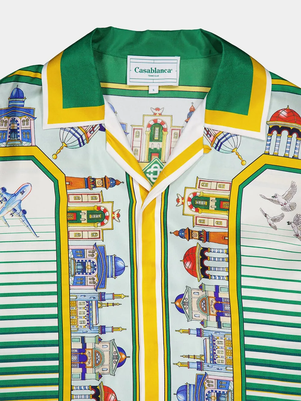 All-Over Graphic-Print Silk Shirt
