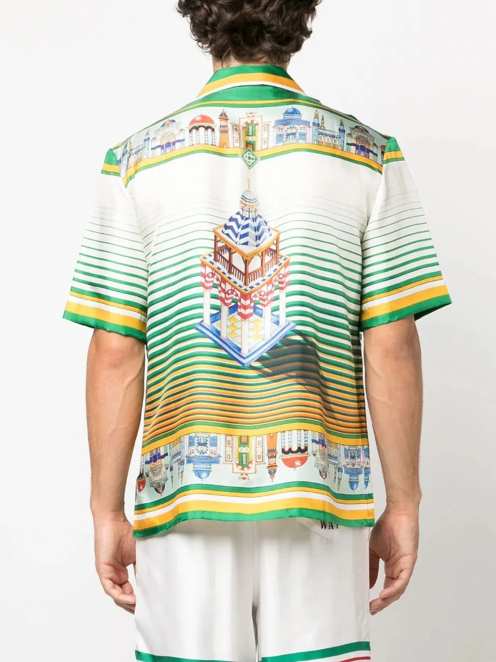 All-Over Graphic-Print Silk Shirt