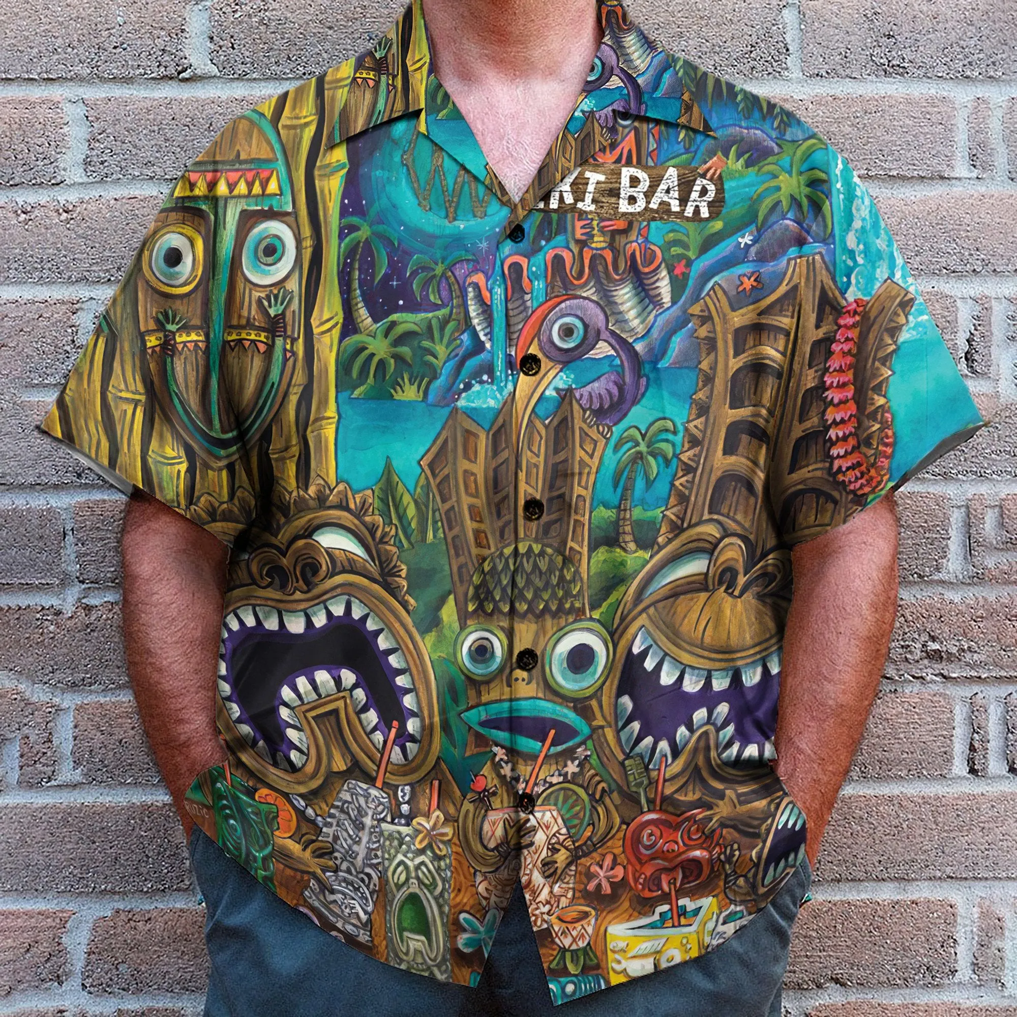 Aloha Tiki Men's Button's Up Shirts - Hawaiian Shirt