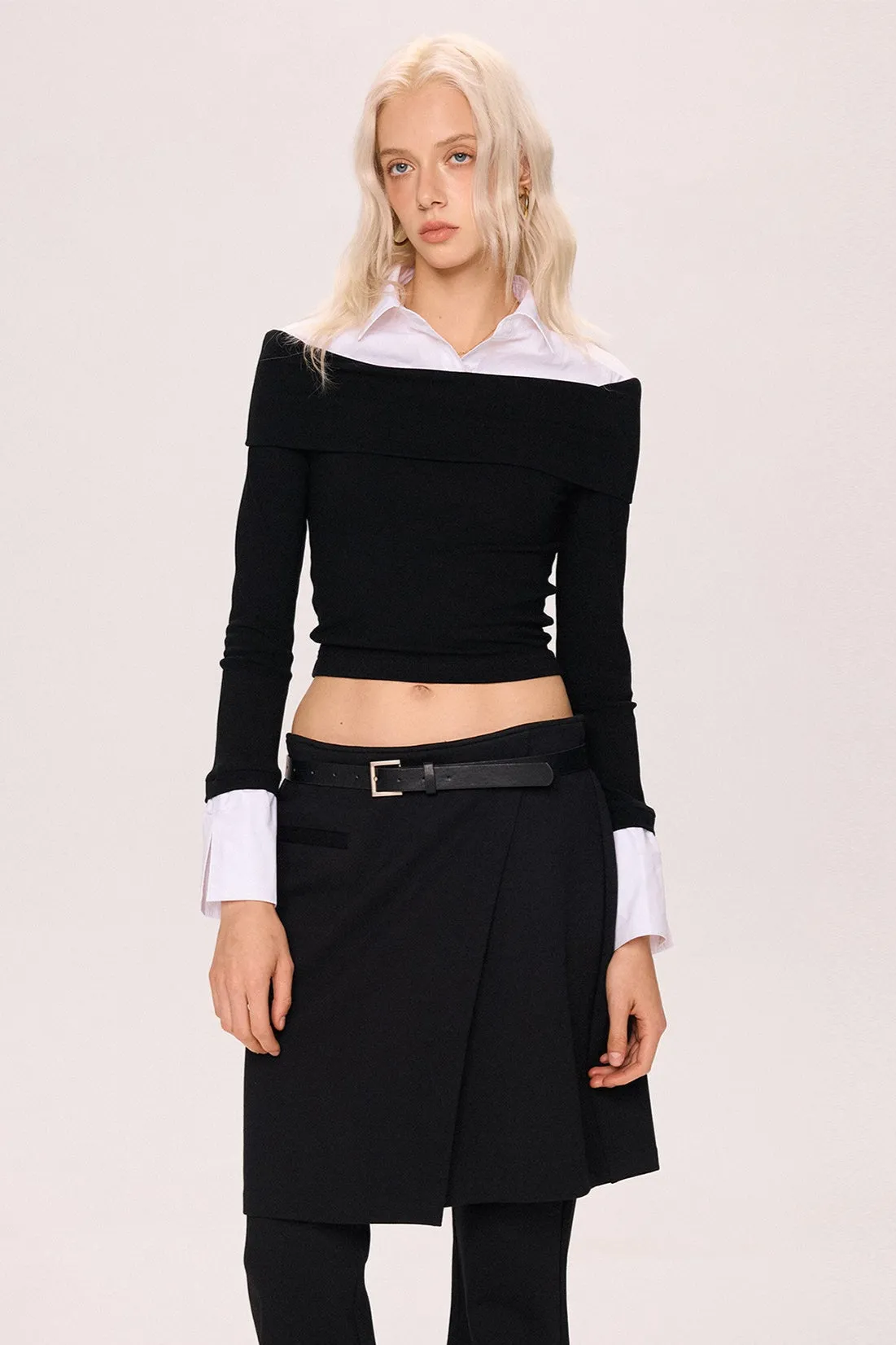 Asymmetrical Layered Top - Black