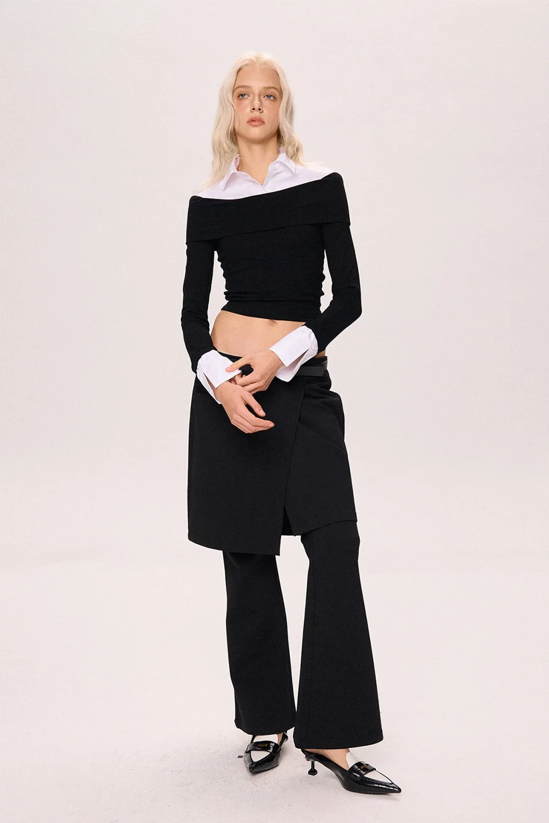 Asymmetrical Layered Top - Black