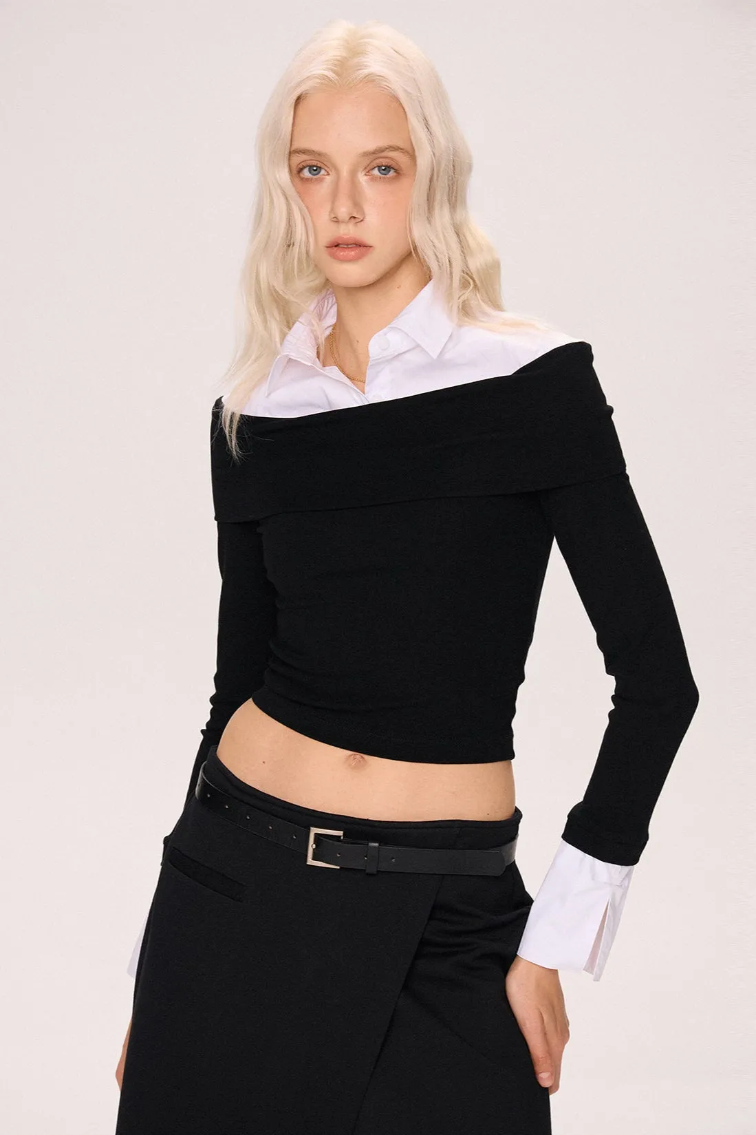 Asymmetrical Layered Top - Black