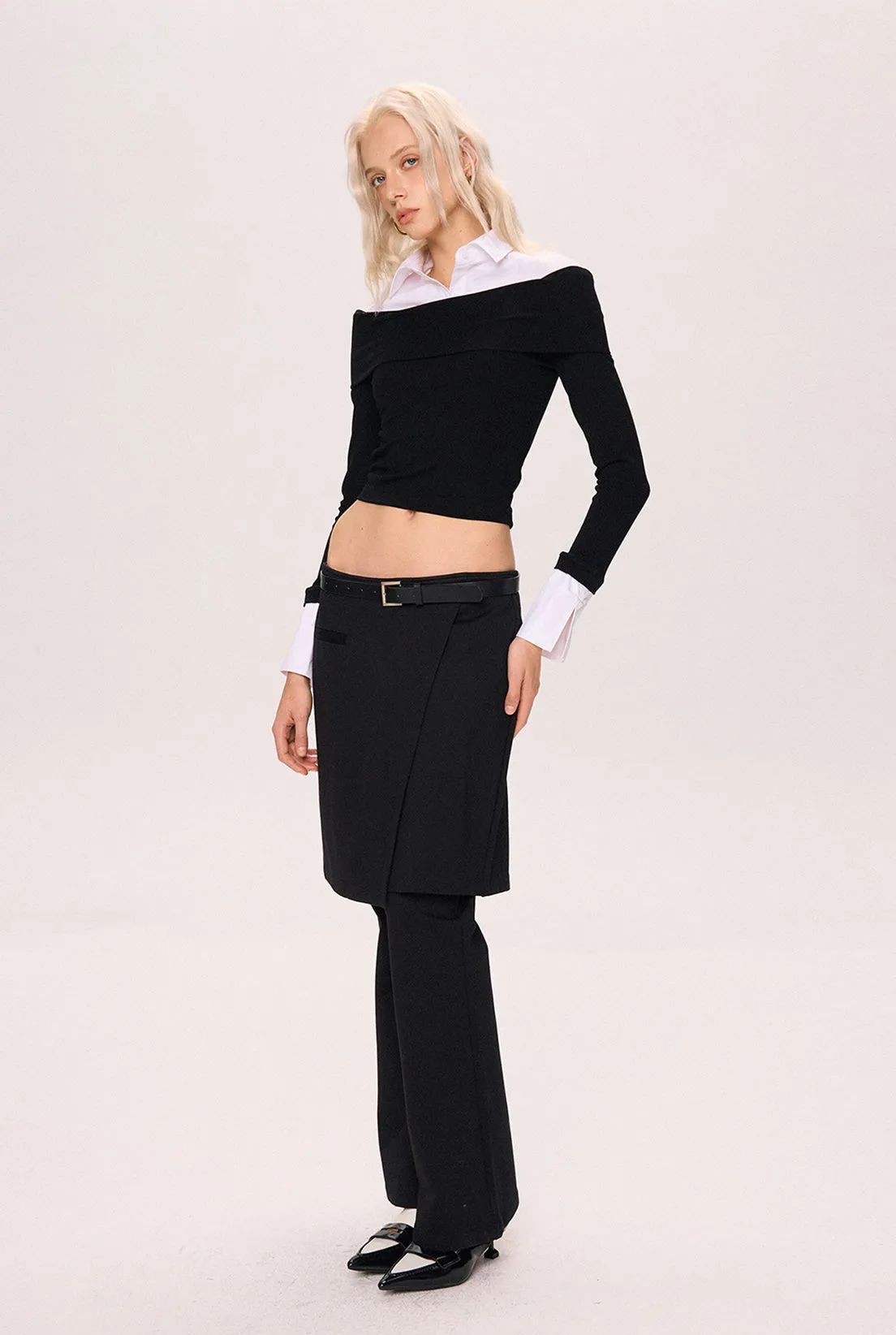 Asymmetrical Layered Top - Black