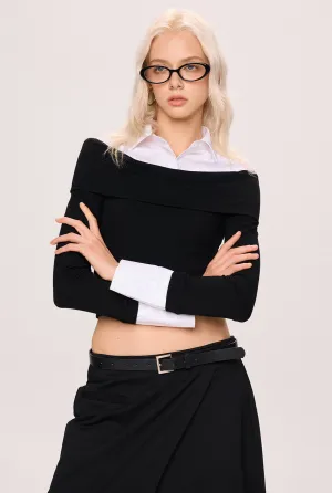 Asymmetrical Layered Top - Black