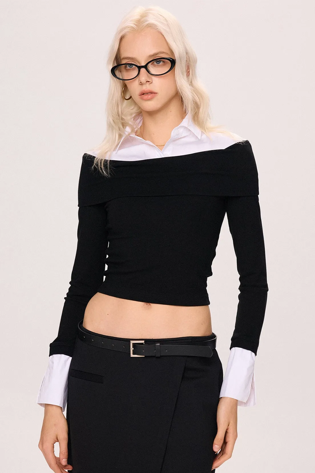 Asymmetrical Layered Top - Black