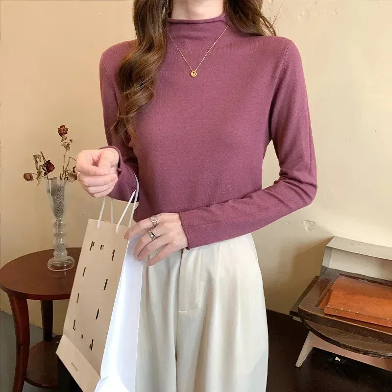 Autumn Winter Vintage Turtleneck Sweater for Women