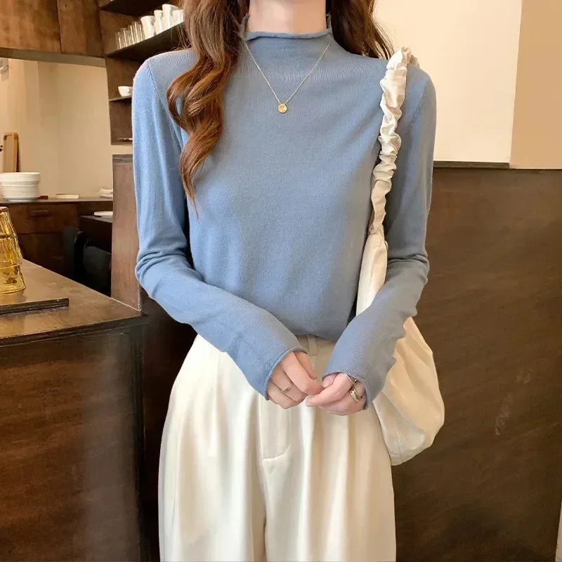 Autumn Winter Vintage Turtleneck Sweater for Women