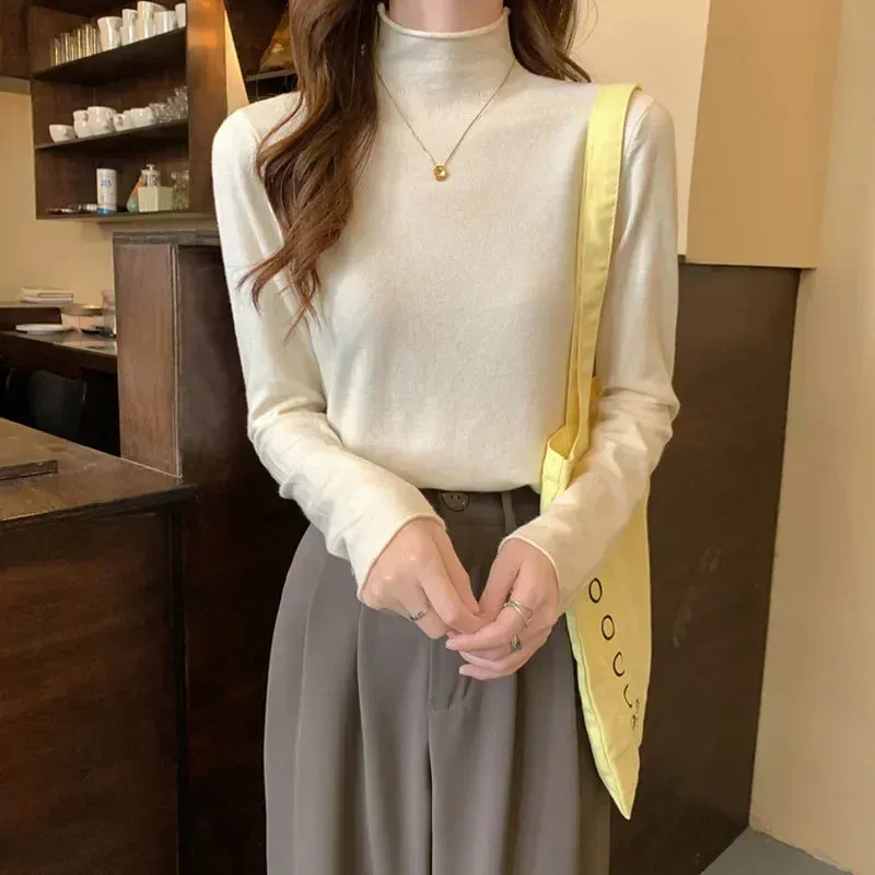 Autumn Winter Vintage Turtleneck Sweater for Women
