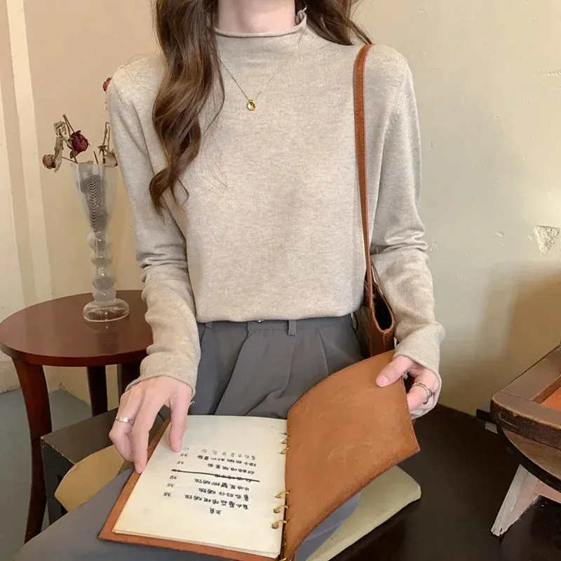 Autumn Winter Vintage Turtleneck Sweater for Women