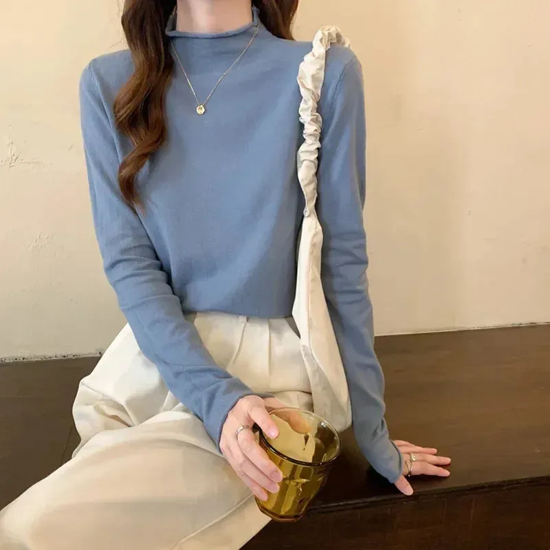 Autumn Winter Vintage Turtleneck Sweater for Women